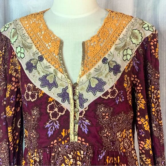 Maeve by Anthropologie Meredith Embroidered Maxi Dress Size Extra Small - Picture 6 of 15